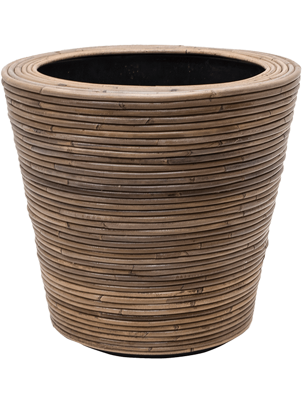 Drypot Rattan Stripe Раунд Серый D38.5×36 см
