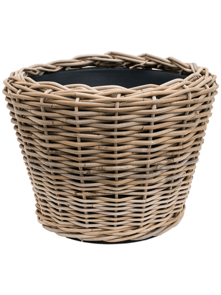 Drypot Rattan Раунд Серый D43×33 см