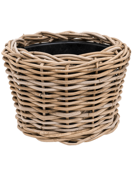 Drypot Rattan Раунд Серый D27×20 см