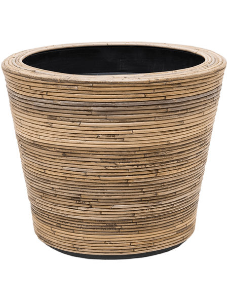 Drypot Rattan Stripe Раунд Серый D53×44 см