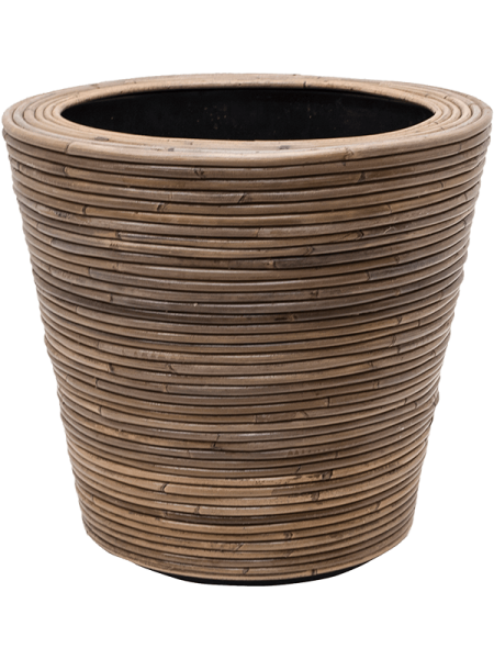 Drypot Rattan Stripe Раунд Серый D38.5×36 см