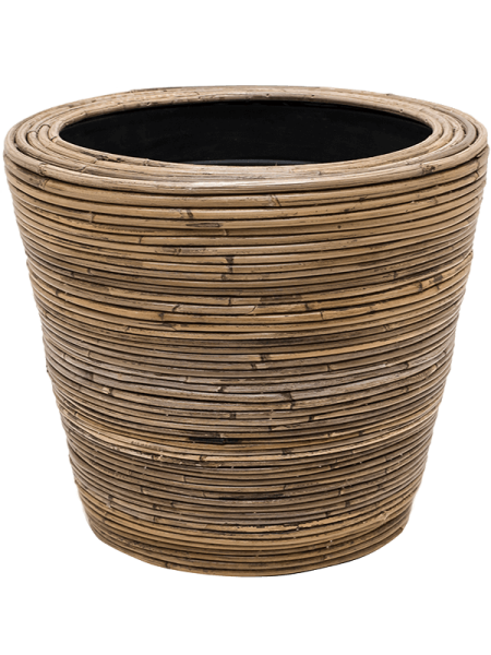 Drypot Rattan Stripe Раунд Серый D38×33.5 см