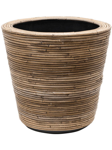 Drypot Rattan Stripe Раунд Серый D43×41 см