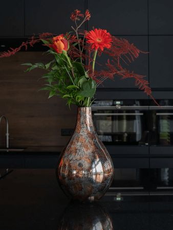 Ваза Sev bottle oyster pearl D18 H29 см