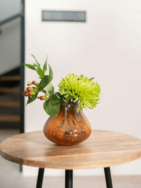 Ваза Meja vase splashed orange D14 H11 см