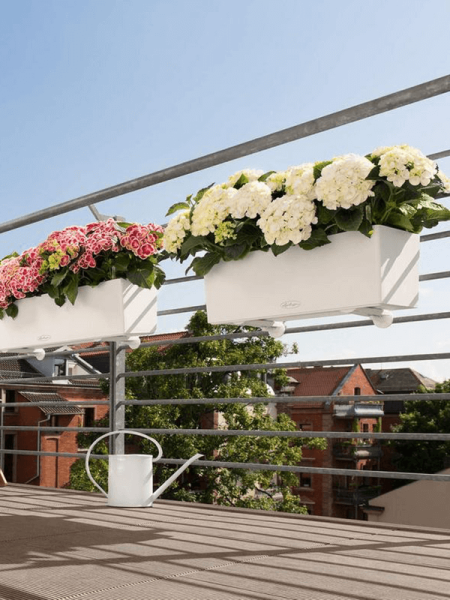 Кашпо Lechuza Balconera Color 80 (белый) с автополивом Высота 19 см Длина 80 см